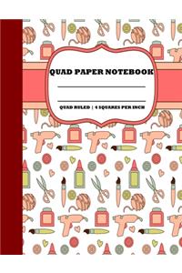 Quad Paper Notebook. Quad Ruled-4 Squares Per Inch