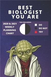 2020 & 2021 Two-Year Weekly Planner For Best Biologist Gift - Funny Yoda Quote Appointment Book Gift - Two Year Agenda Notebook