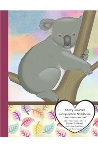 Story Journal Composition Notebook Draw & Write Half College Ruled Lines Half Blank Space: Combined Note and Sketch Workbook Top & Bottom