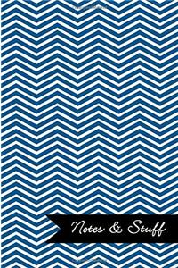 Notes & Stuff Lined Notebook With Oxford Blue Chevron Pattern Cover