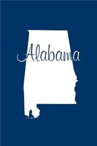 Alabama - Navy Blue Lined Notebook with Margins