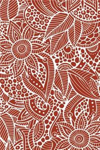 Deco Floral Notebook: Brown: Notebook 6 X 9: Notebook 250 Pages