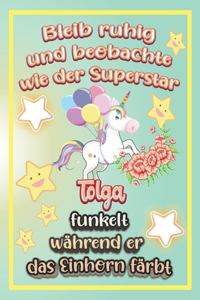 Bleib ruhig und beobachte wie Superstar Tolga funkelt während sie das Einhorn färbt