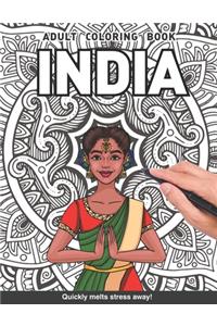 India Adults Coloring Book