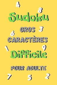 Sudoku Difficile gros caractères pour adulte -