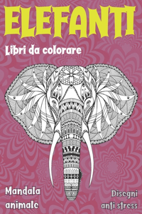 Libri da colorare - Disegni Anti stress - Mandala Animale - Elefanti
