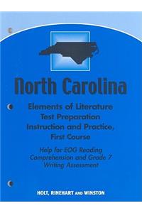 North Carolina Elements of Literature Test Preparation, Grade 7: Instruction and Practice, First Course