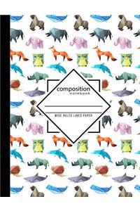 Composition Notebook Wide Ruled Lined Paper