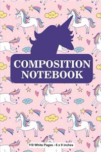 Composition Notebook 110 White Pages 6x9 inches