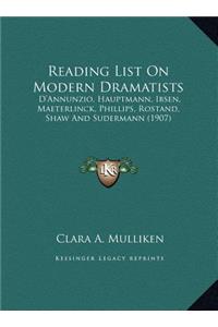Reading List On Modern Dramatists