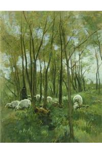 Flock of Sheep in a Forest, Anton Mauve. Blank Journal