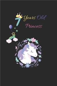 7 years old princess: unicorn wishes you a happy 7th birthday princess - beautiful & cute birthday gift for your little unicorn princess