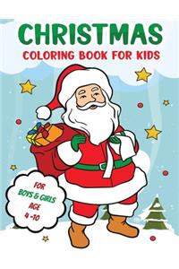 Christmas Coloring Book For Kids Boys Girls Ages 4 - 10