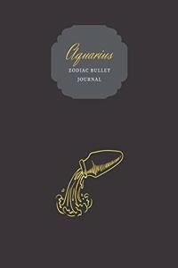 Aquarius Zodiac Bullet Journal Black Yellow