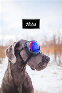 Great Dane Dog Pup Puppy Doggie Notebook Bullet Journal Diary Composition Book Notepad - Sky Goggles