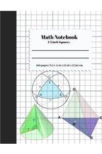 Math Notebook 1/2 Inch Squares