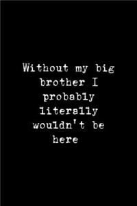Without My Big Brother I Probably Literally Wouldn't Be Here