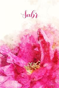 Sabr: Pink Floral Personalized Name Journal for Women 6x9