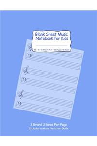 Blank Sheet Music Notebook for Kids