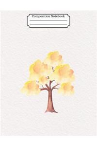 Composition Notebook Watercolor Tree Design Vol 1