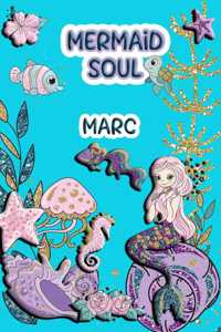 Mermaid Soul Marc: Wide Ruled Composition Book Diary Lined Journal