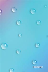 Journal Pages - Cool Blue Water Drops(unruled)