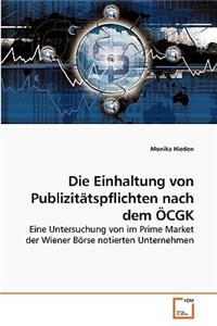 Die Einhaltung von Publizitätspflichten nach dem ÖCGK