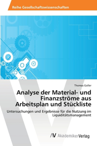 Analyse der Material- und Finanzströme aus Arbeitsplan und Stückliste