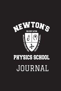 Physics Journal Newton's School Study Field Notes Notebook 8.5x11 Month Planner Black (2018 Daily, Weekly, Monthly, Annual Agenda, Organizer, Calendar, Notepad, Ledger, Daybook)