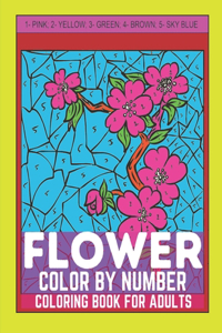 Flower Color By Number Coloring Book For Adults