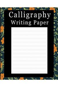 Calligraphy Writing Paper: Art Flower Print (3) - 50 Page - Blank Calligraphy Writing Guide Paper Notebook - For Letter Practice [classic]