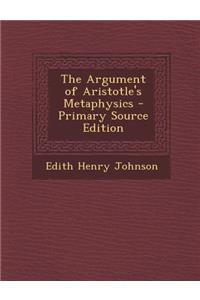 Argument of Aristotle's Metaphysics