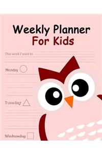 Weekly Planner For Kids -Owl Cover