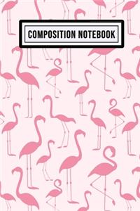 Flamingo Unruled Composition Notebook