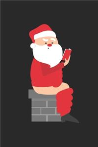 Pooping Santa Notebook - Adult Christmas Journal - Santa Taking A Dump on Chimney Diary