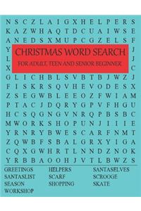 Christmas Word Search for Adult, Teen and Senior Beginner
