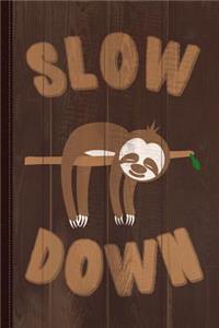 Slow Down Sloth Journal Notebook: Blank Lined Ruled for Writing 6x9 110 Pages