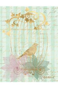 Basics Sketchbook Gilded Bird in a Cage Ephemera Collage Notebook