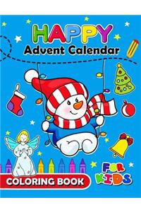 Happy Advent Calendar Coloring Book for Kids
