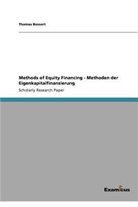 Methods of Equity Financing - Methoden der Eigenkapitalfinanzierung