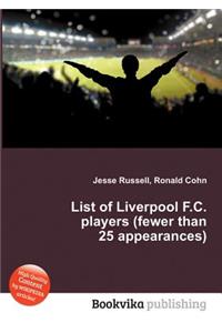 List of Liverpool F.C. Players (Fewer Than 25 Appearances)