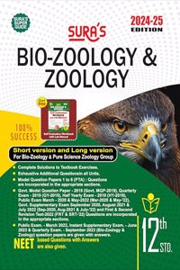 SURA`S 12th Standard Bio-Zoology and Zoology Short and Long Version Exam Guide in English Medium 2024-25 Edition