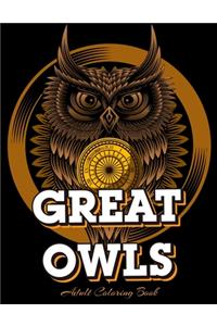 GREAT OWLS Adult Coloring Book