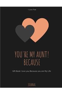 Gift Note Pad For My Aunt I love you Because you are My Life I Love That You're My Aunt!