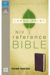 Reference Bible-NIV-Large Print: New International Version, Burgundy Leather-Look Reference Bible