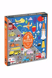 On the Move 100 Piece Double-Sided Puzzle