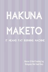 Hakuna Maketo Macros and Meal Tracking Log Ketogenic Diet Food Diary