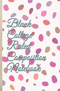 Blank college ruled composition notebook