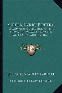 Greek Lyric Poetry