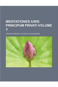 Meditationes Iuris Principum Privati Volume 3